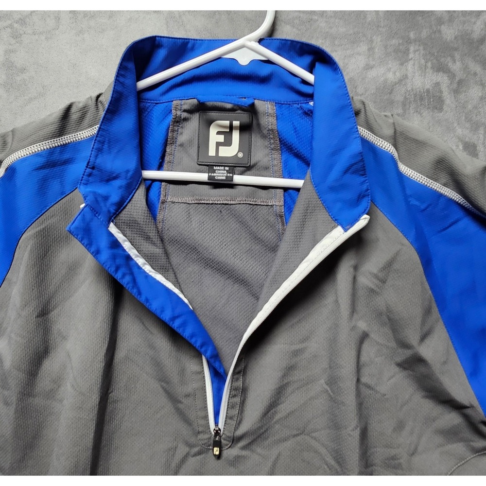 FootJoy Mens Half Zip Golf Pullover Jacket Grey Blue Medium 32612